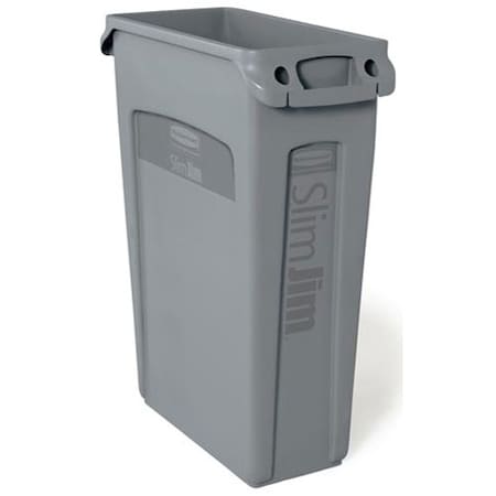 Rubbermaid Trash Container- Slim Jim, 23G/Grey (30") RBMDFG354000GRAY